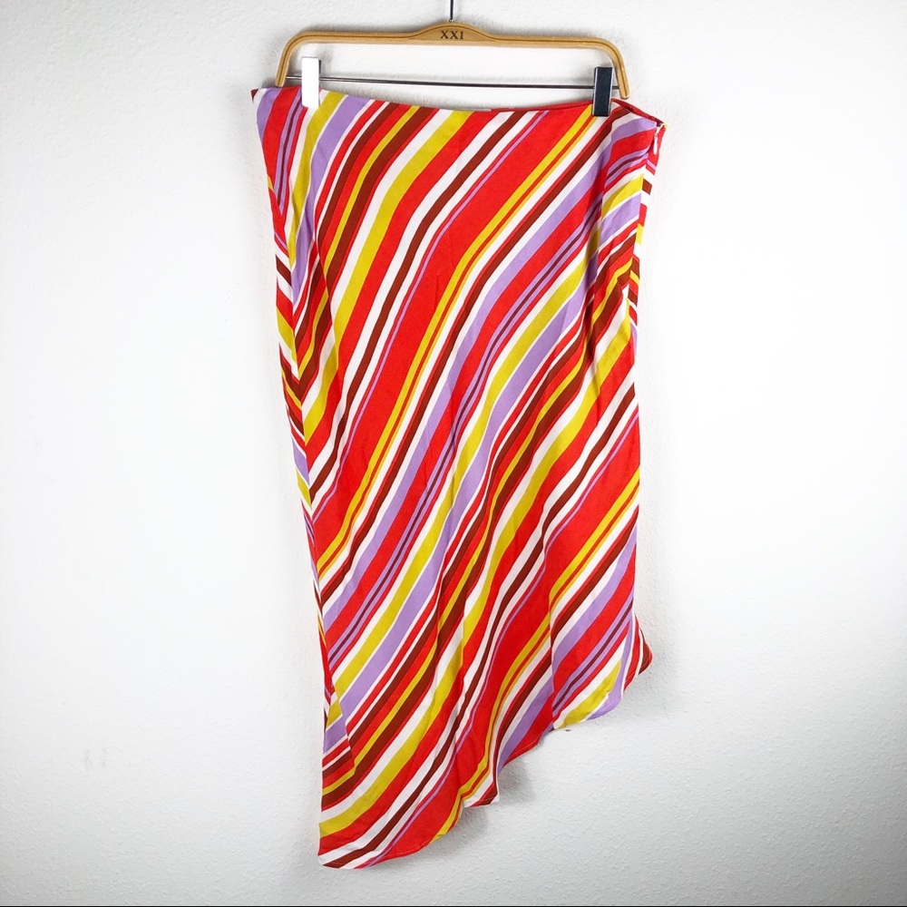 NWT Forever 21 PLUS multi-color asymmetrical skirt